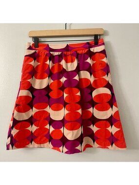 Boden Corduroy Retro Print Skirt
